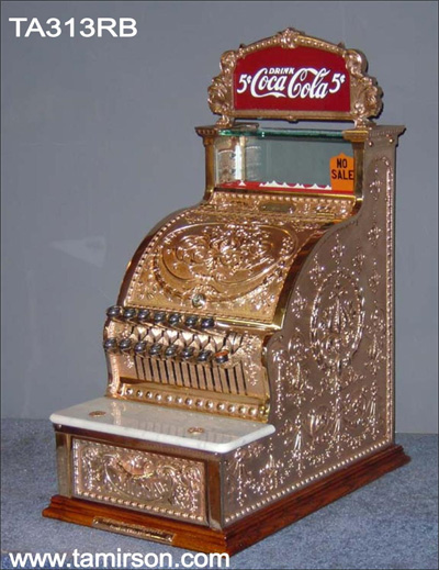 Antique Vintage Old Cash Register TA313RB Coke