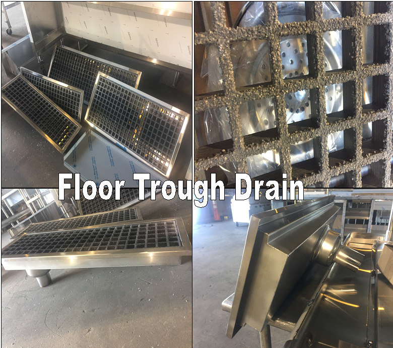 Floor Drain Trough Anti Splash 12x12 395 Custom Stainless